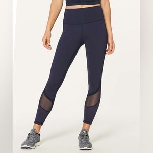 Lululemon Fresh In Mesh Tight (25")Midnight Navy Sz 2